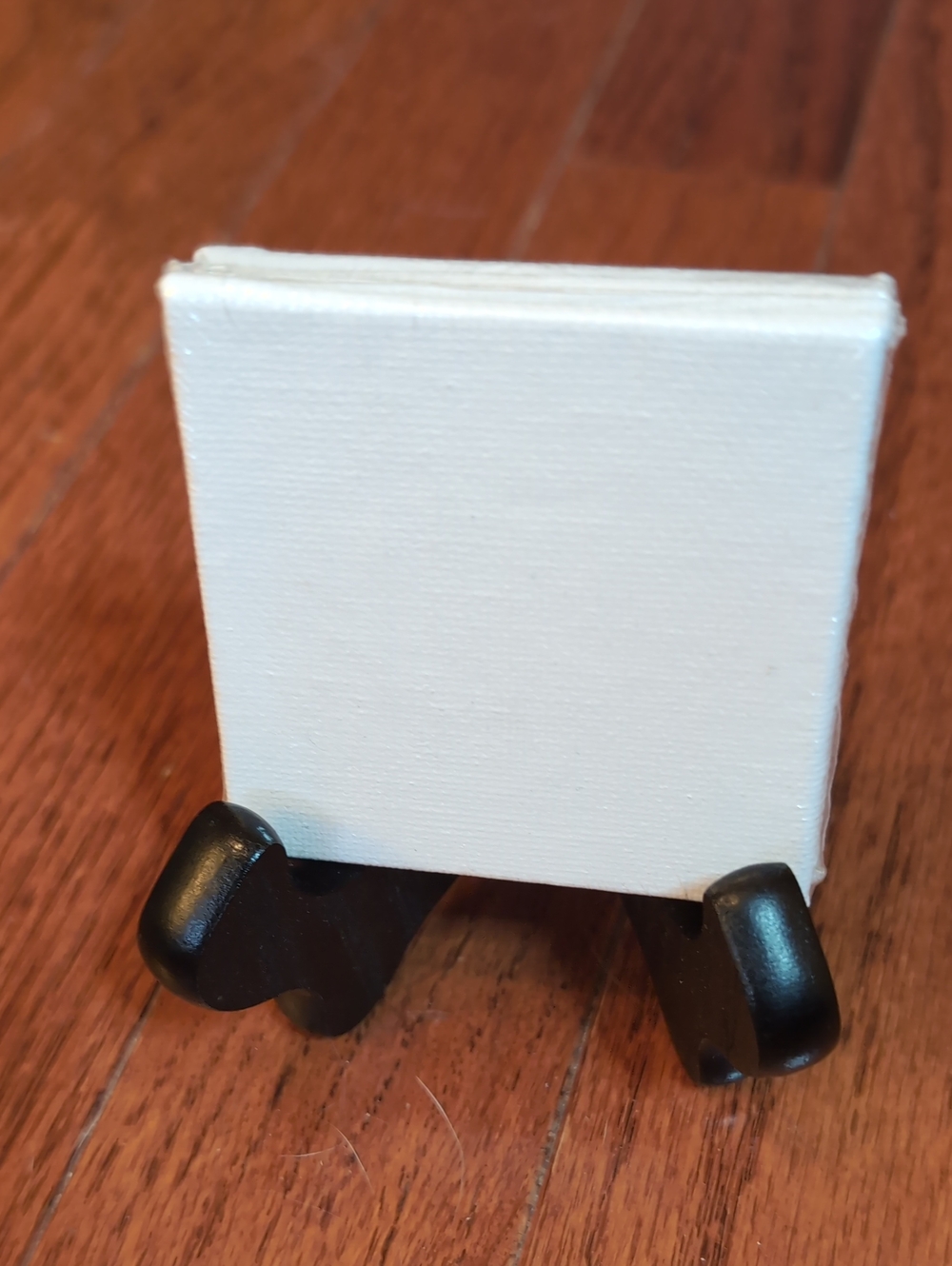 3 Pack of 2.5" Mini White Canvas and a 3" Wooden Black Easel New